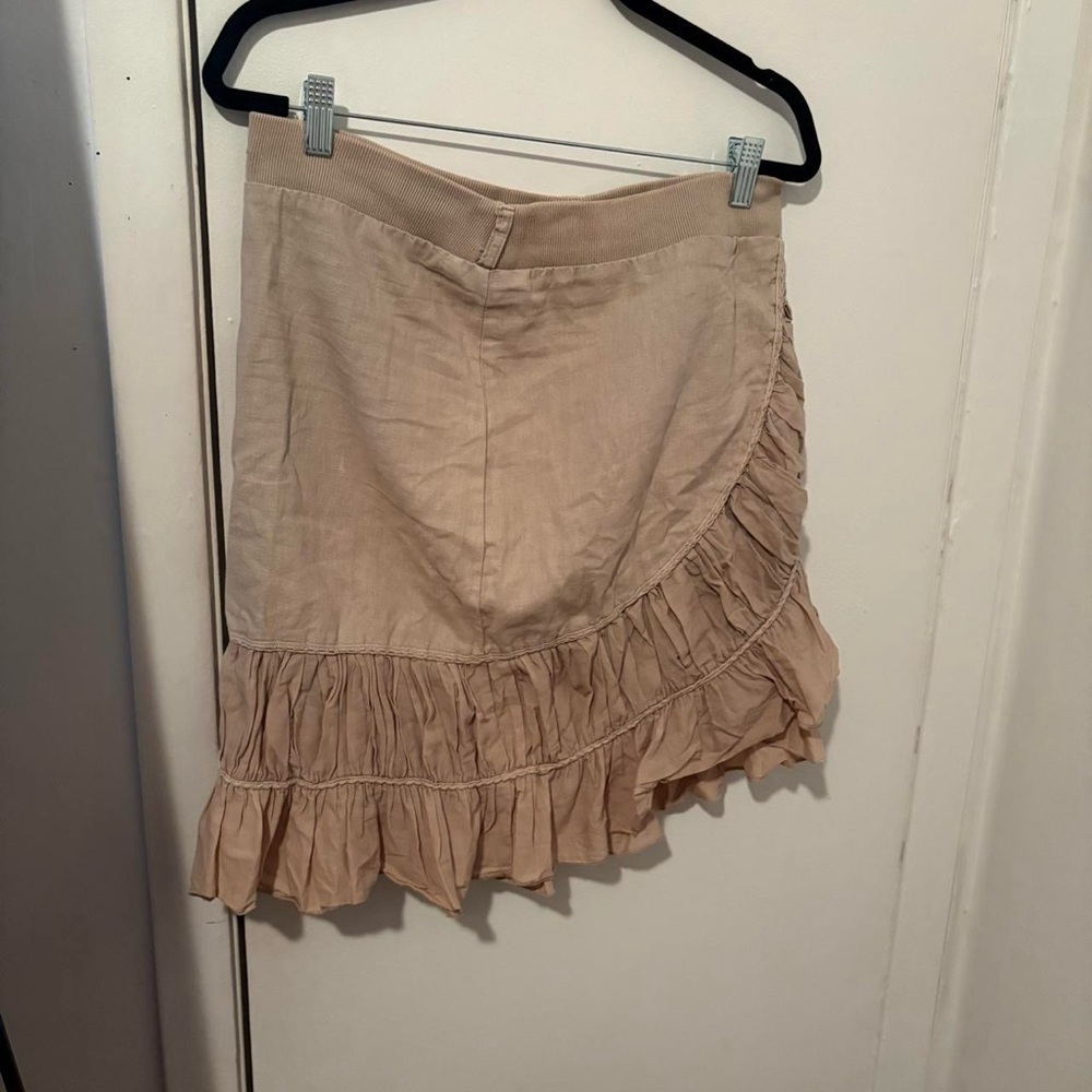 Elegant Tan Ruffled Skirt